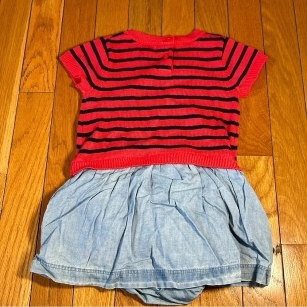 New NWT Gymboree Short Sleeve Hugs Dress Size 12-18 Months Red and blue